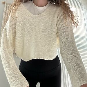 Princess Polly Cream v-neck sweater